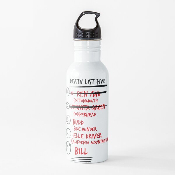 Kill Bill -- The Brides Death List 5 Water Bottle