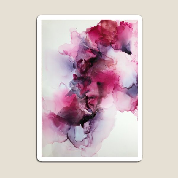 Alcohol ink - Lilac Orchid Magnet