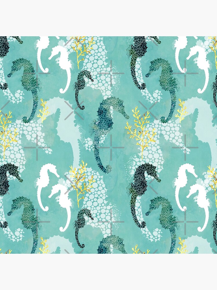 Seahorse dots on turquoise by adenaJ
