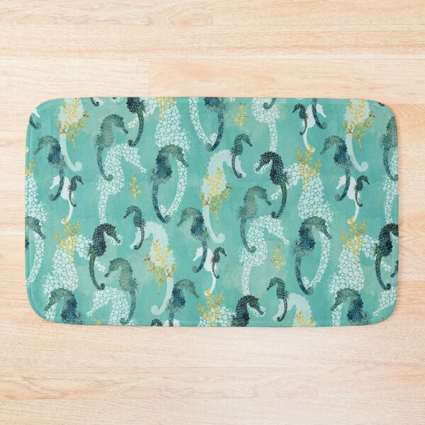 Item preview, Seahorse dots on turquoise designed and sold by adenaJ.