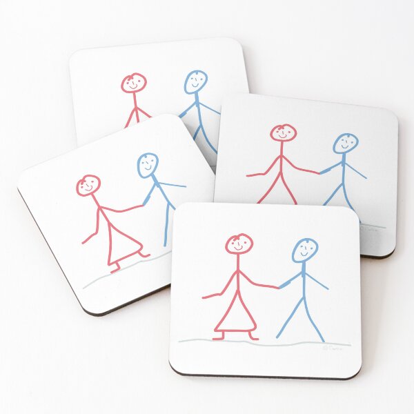 Item preview, Stick figure Strichfrau Couple of friends Dear man designed and sold by KlareLinie.