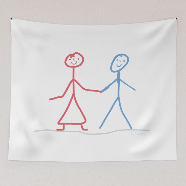 Item preview, Stick figure Strichfrau Couple of friends Dear man designed and sold by KlareLinie.