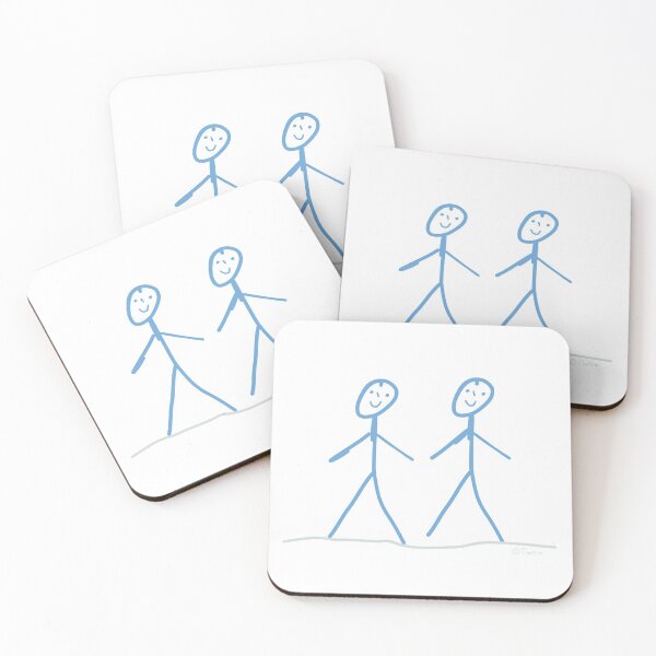 Item preview, Stick men friends two stick figures duo man designed and sold by KlareLinie.