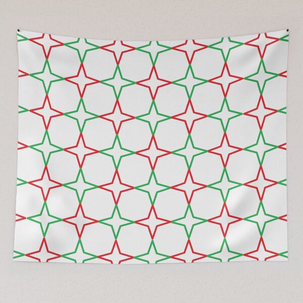 Item preview, Red and Green Outlined 4 Point Stars  designed and sold by lornakay.