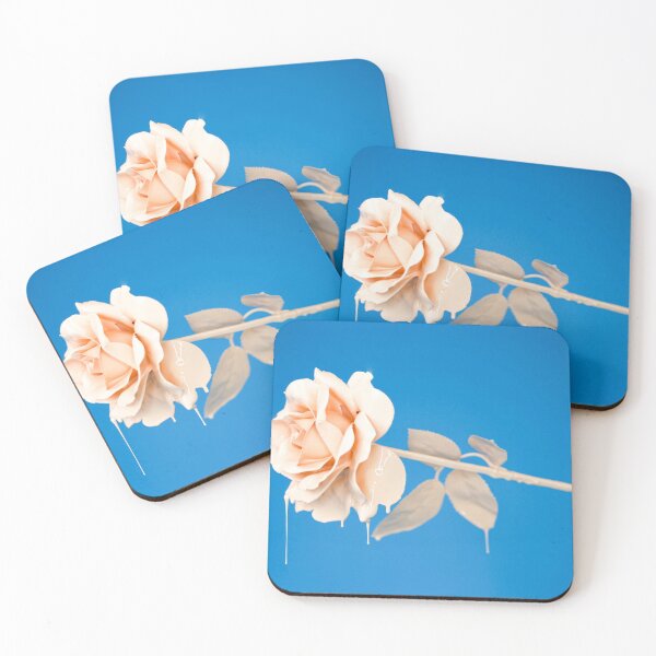 Item preview, Liquid Rose Flower Painting, Blue Background  designed and sold by newburyboutique.