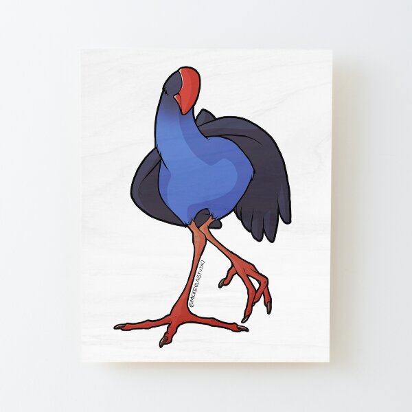 Kooky Pukeko 4 Wood Mounted Print