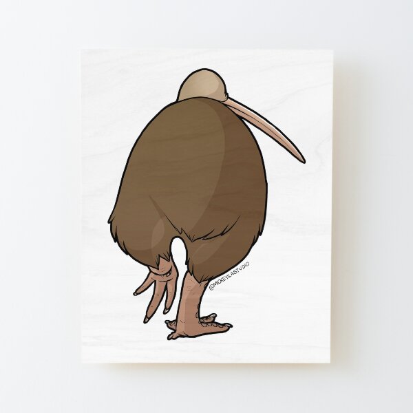 Klutzy Kiwi 1 Wood Mounted Print