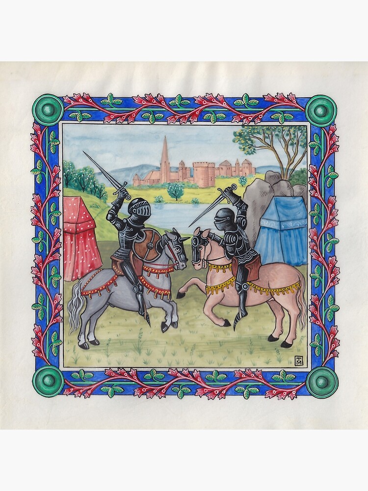 Medieval Illumination - Knights Battling  by TCilluminate