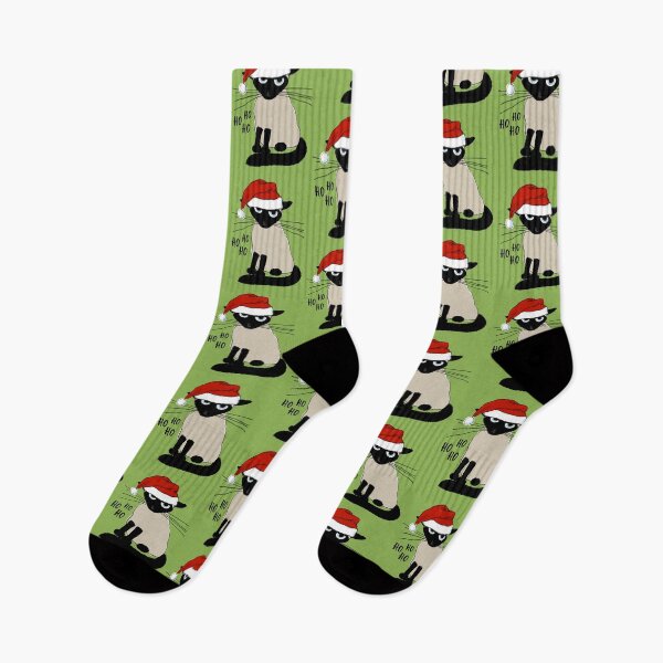 Artikelvorschau, Siamesischer Weihnachtsmann | Humorvolle Weihnachtskatze entworfen und verkauft von Jenn Inashvili.