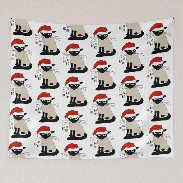 Item preview, Siamese Santa | Humorous Christmas Holiday Kitty Cat designed and sold by Jenn Inashvili.