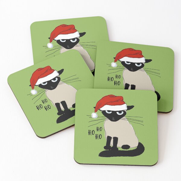 Item preview, Siamese Santa | Humorous Christmas Holiday Kitty Cat designed and sold by Jenn Inashvili.