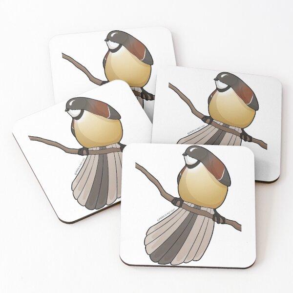 Fatty Fantail 2 Coasters (Set of 4)