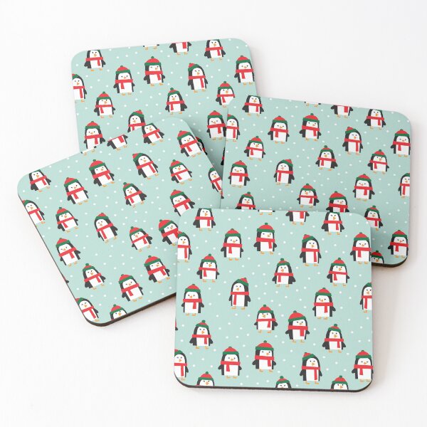 Item preview, Cute Winter Penguins - red and green hats designed and sold by littlearrow.