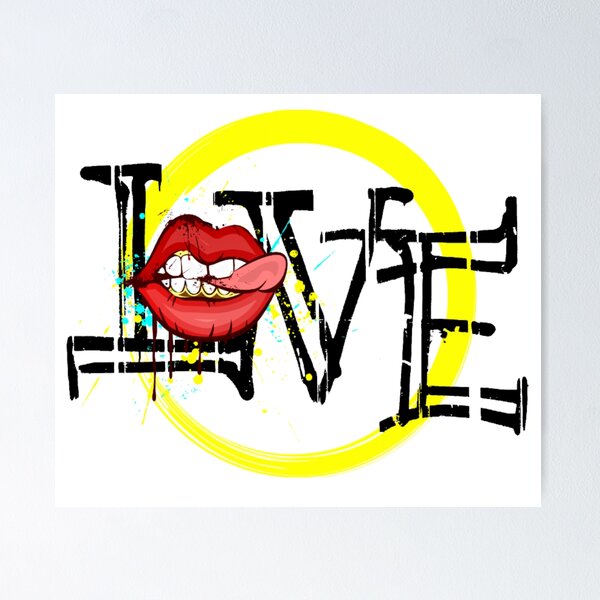 Lips of Urban Art: Graffiti Style Red Lipstick Drip Poster for Sale by  Lokoz