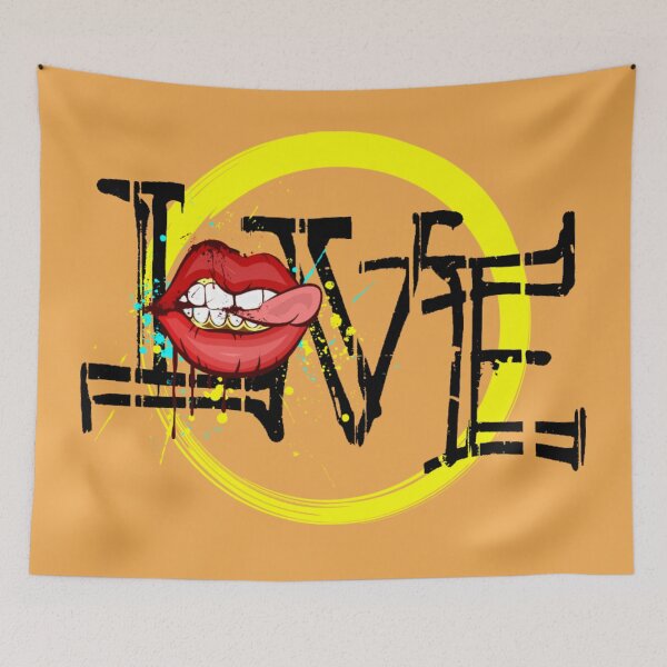 Item preview, Graffiti Love with Lips designed and sold by Mindsofcreation.