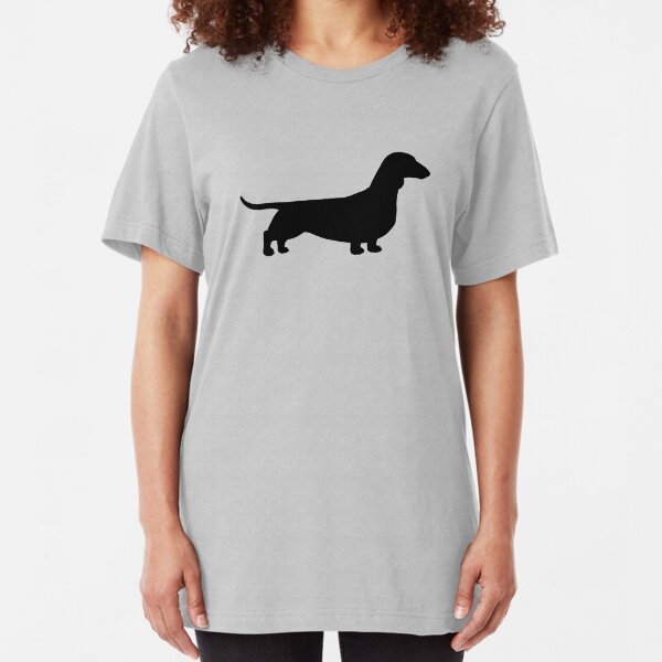 Dachshund Dog Silhouette(s) Slim Fit T-Shirt