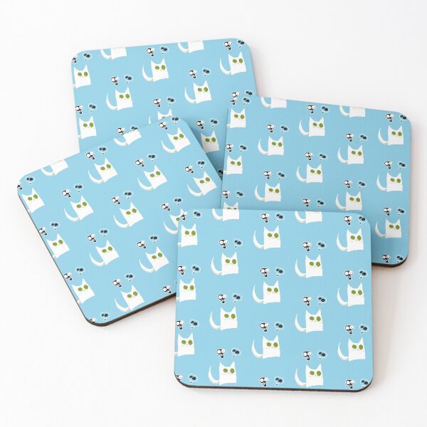 Item preview, White cat and 2 skulls designed and sold by H J Field.