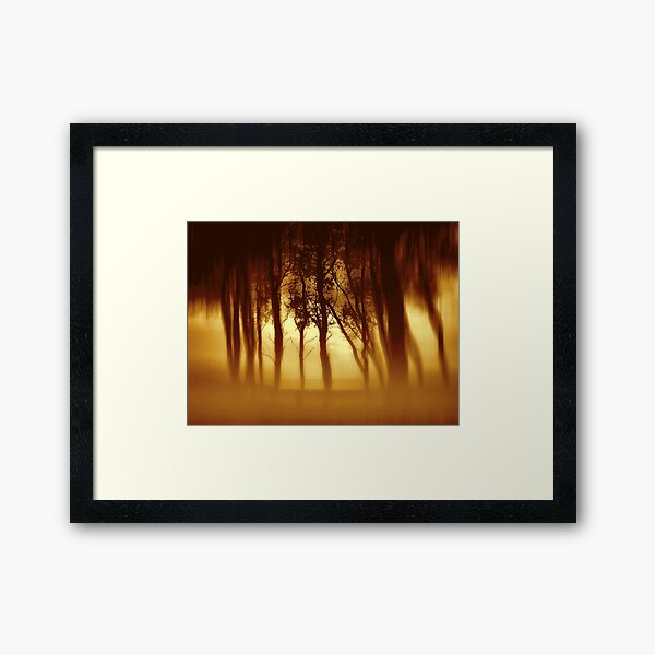 Morning Tree Silhouette(Sepia) Framed Art Print