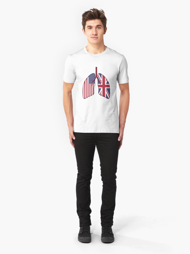 Alternative Ansicht von UK Usa Lungs - Dual Citizenship Slim Fit T-Shirt