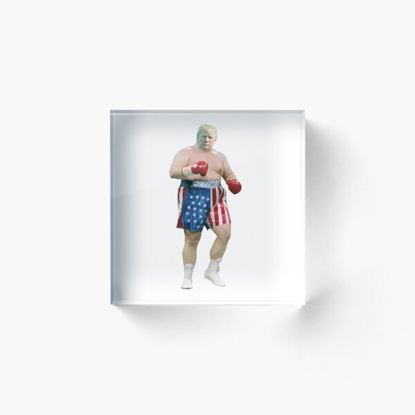 Trump boxing Rocky boxe photo Funny Donald Trump boxing 2020 Potus Acrylic Block