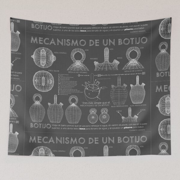 Item preview, Botijo Blueprint grey designed and sold by Cariboo Design.