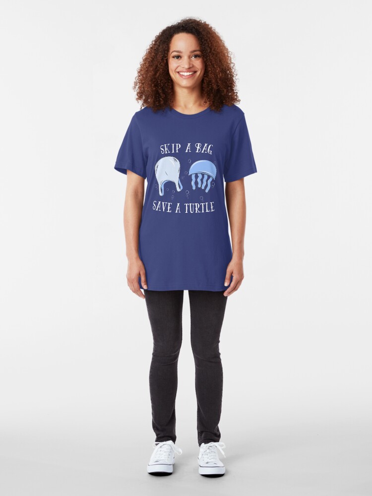 Alternative Ansicht von Skip A Bag Save A Turtle - Save Our Oceans Slim Fit T-Shirt