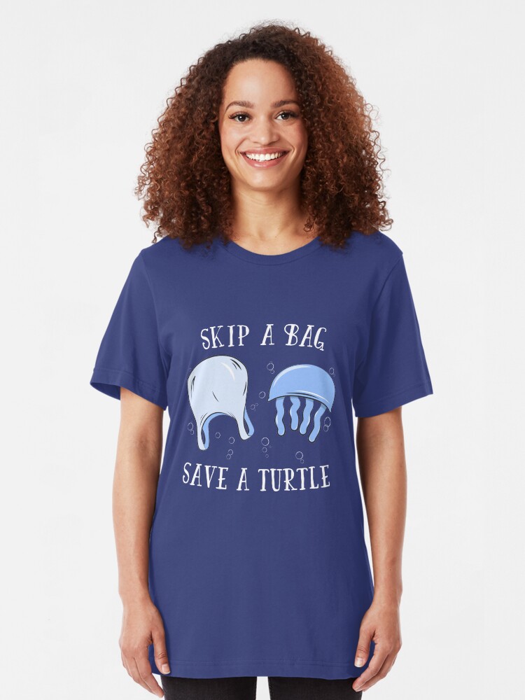 Alternative Ansicht von Skip A Bag Save A Turtle - Save Our Oceans Slim Fit T-Shirt