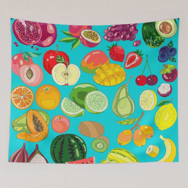 Item preview, Fruits Paradise in Turquoise Blue designed and sold by m-lapino.