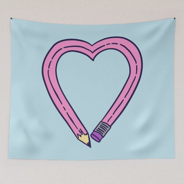 Item preview, Pencil Heart - Pink designed and sold by MOREDANKMEMES.