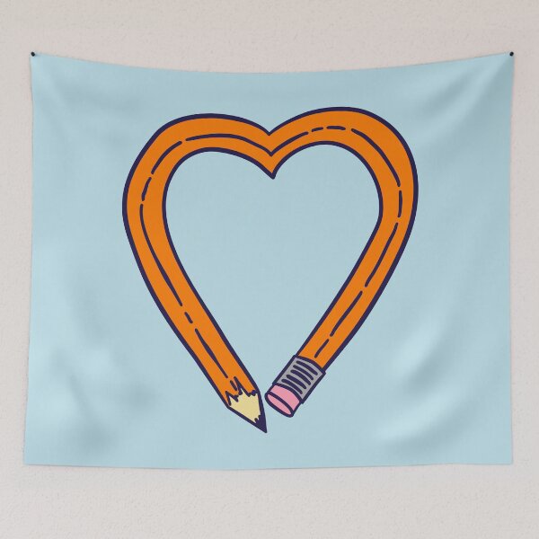 Item preview, Pencil Heart - Orange designed and sold by MOREDANKMEMES.