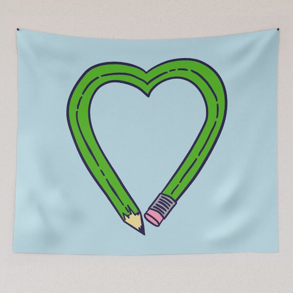 Item preview, Pencil Heart - Green designed and sold by MOREDANKMEMES.