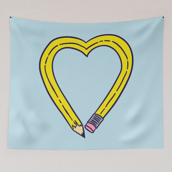 Item preview, Pencil Heart - Yellow designed and sold by MOREDANKMEMES.