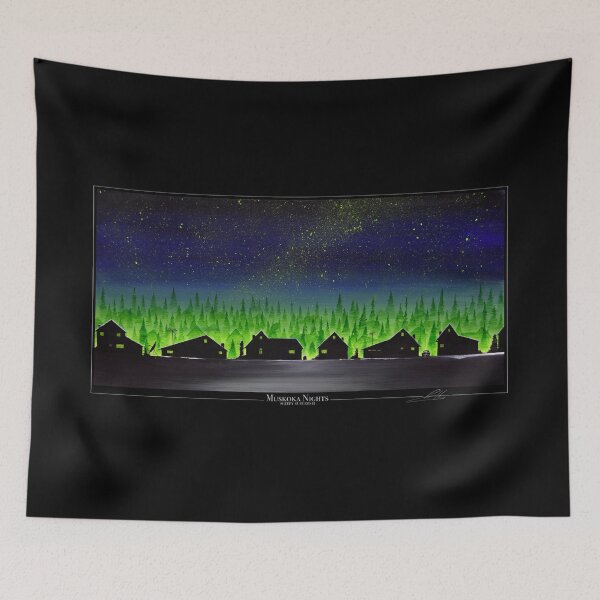 Item preview, Silhouette - Houses, Pine Trees, Snow & a Starry Night Sky  designed and sold by Robert Link.