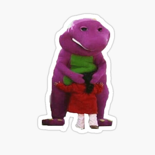 Barney Meme Stickers Redbubble - cursed barney roblox