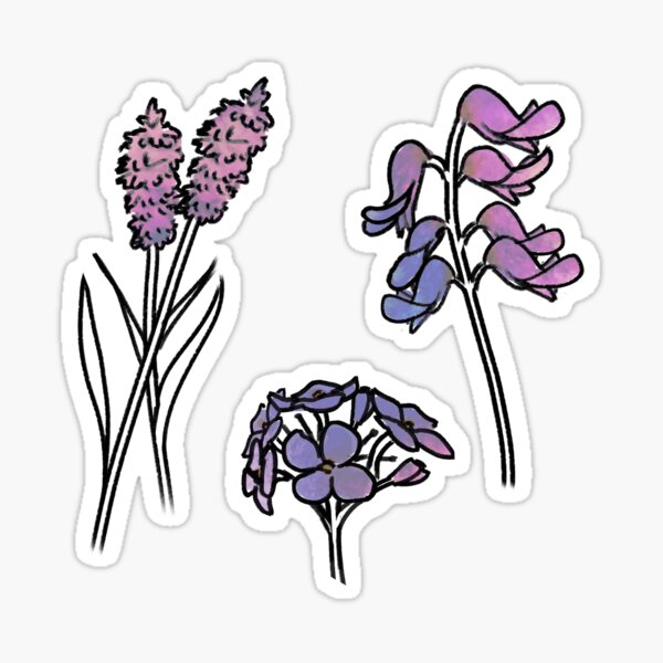 lilac wildflowers Sticker