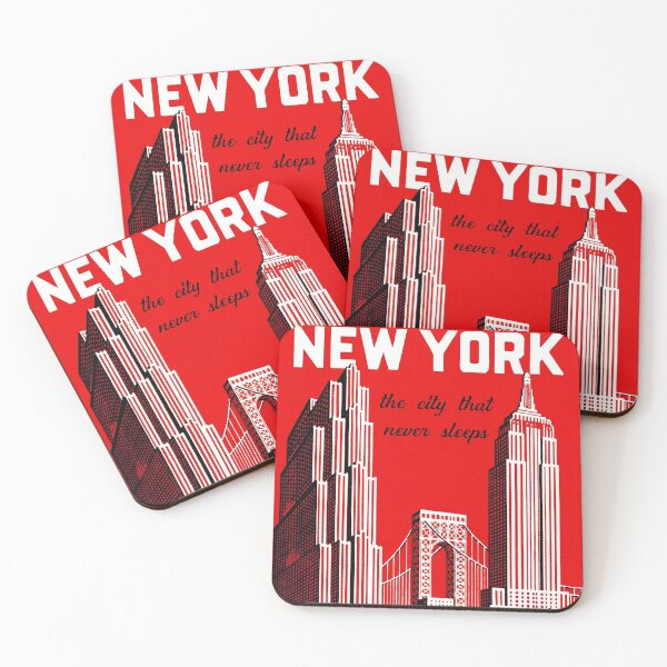 Item preview, Vintage New York City Skyline Travel Poster designed and sold by Glimmersmith.