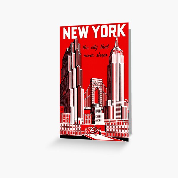 Item preview, Vintage New York City Skyline Travel Poster designed and sold by Glimmersmith.