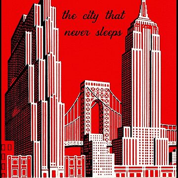 Artwork thumbnail, Vintage New York City Skyline Travel Poster by Glimmersmith