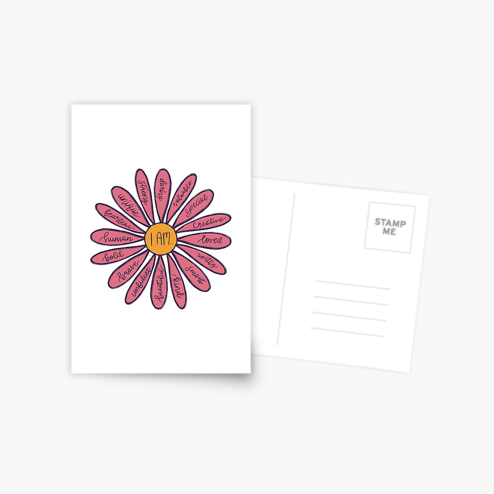Pink Flower I Am Positive Affirmations Sticker Daisy  Sticker for Sale by  logankinkade