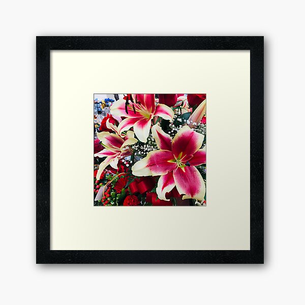 Item preview, Vibrant Pink Magenta Red Luxurious Star Lilies Photo designed and sold by DEC02.