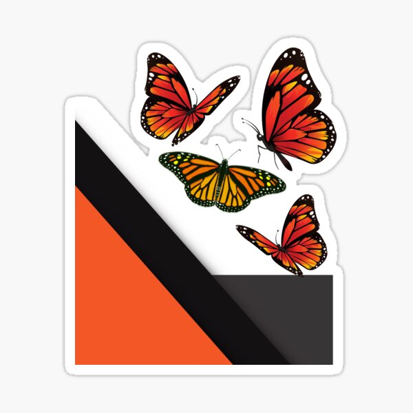 Abstract Monarch Butterflies Sticker