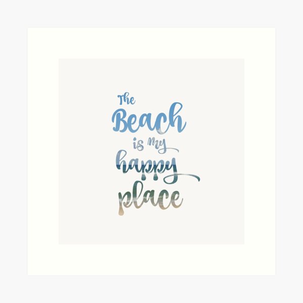 Beach Happy Place Typography Art Print