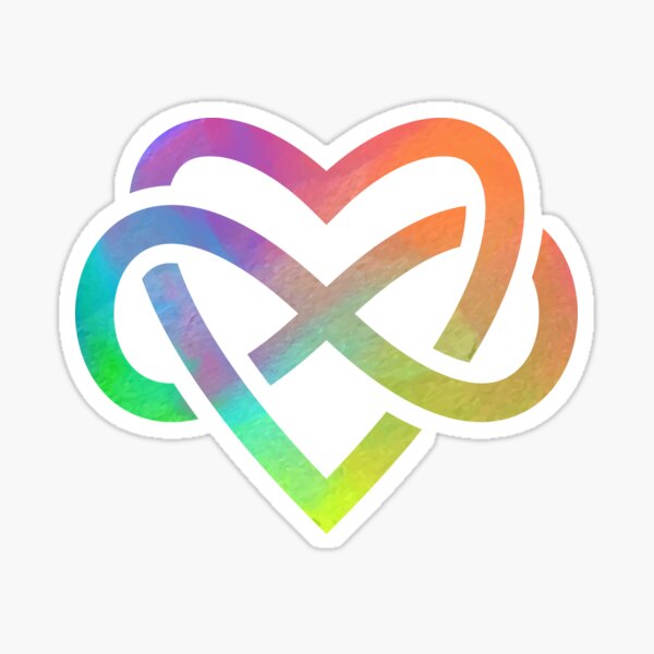 Polyamory Infinity Heart Symbol Neverending Love LGBT Gift Sticker