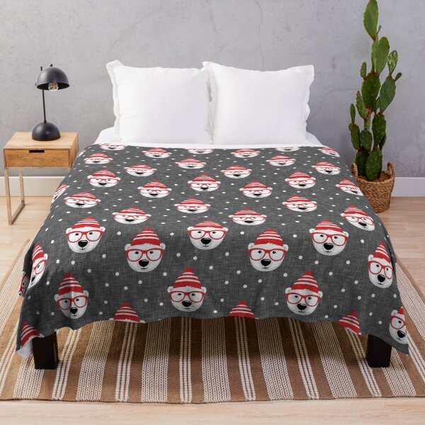 Item preview, Polar Bears with glasses - cute winter bears (grey) designed and sold by littlearrow.