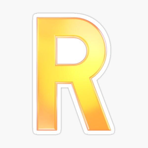Neon Monogram - R Glossy Sticker