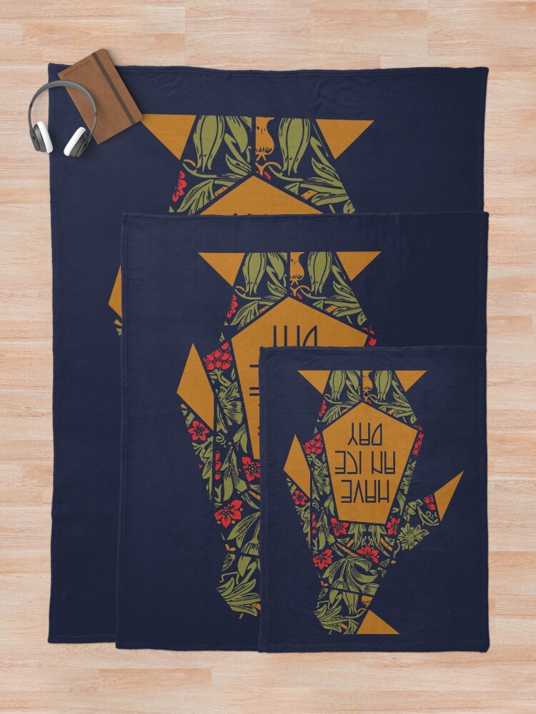 Alternate view of Arts and Crafts Penguin - "Have an ice day" Throw Blanket