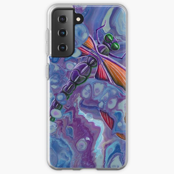Purple Dragonfly, fluid art Samsung Galaxy Soft Case