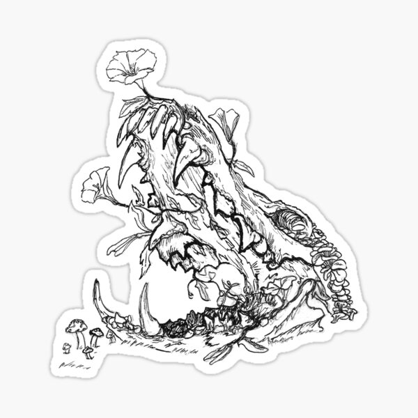 Coyote Skull Sticker