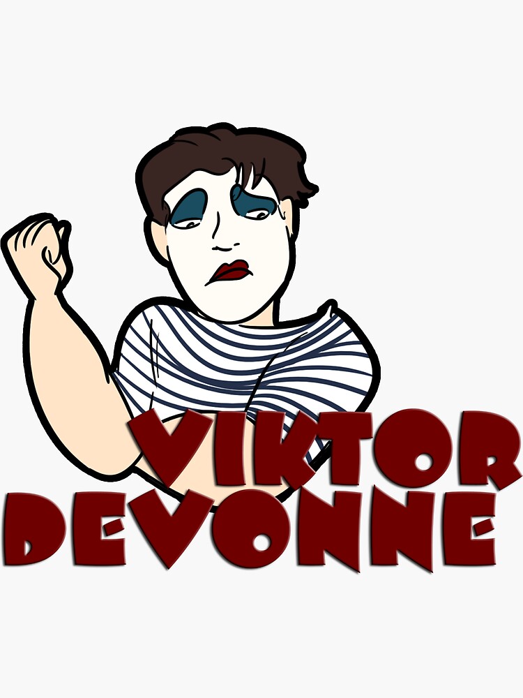 Thumbnail 3 of 3, Sticker, Viktor Caricature (Unimpressed) designed and sold by weburlesque.