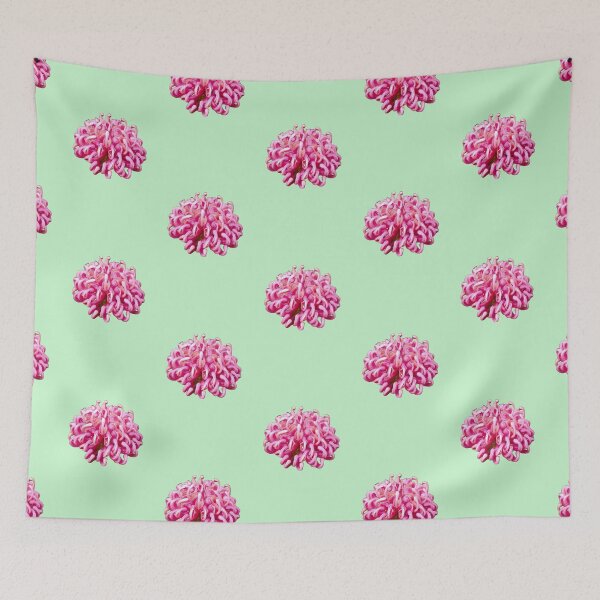 Item preview, The Australian Waratah (Telopea speciosissima) on mint green designed and sold by ChrissyWild.